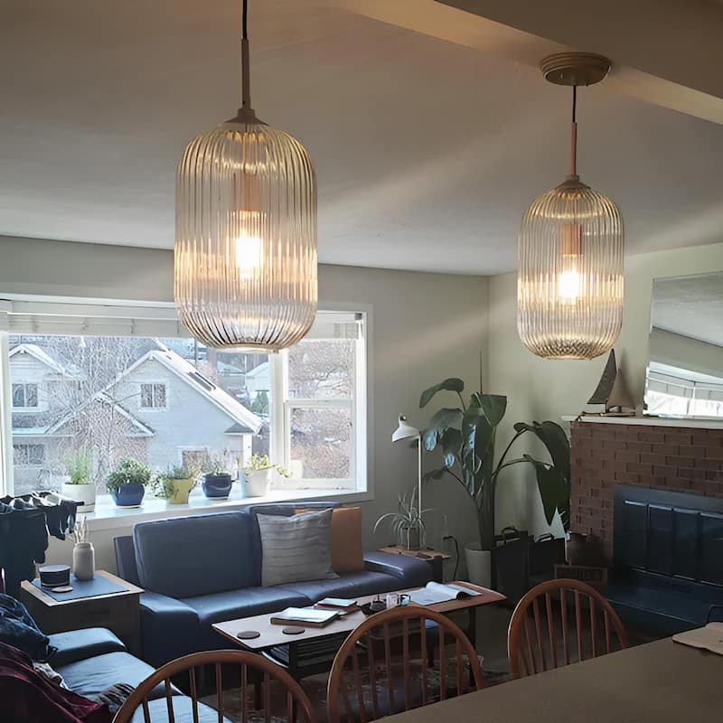 Modern 1-light 8In Kitchen Island Pendant Lighting with Art Glass - 8 inches