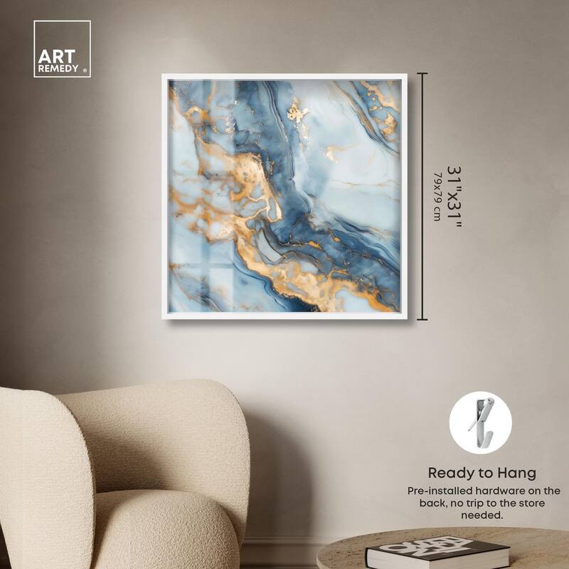 Golden Cloud Marble Shadowbox by Art Remedy