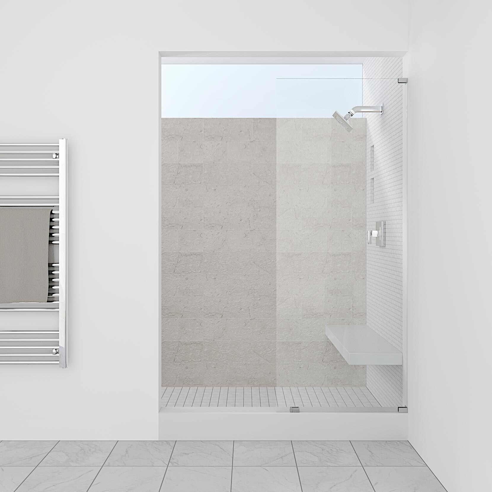 Shop Symphony Shower Doors 12 75 X 76 Single Panel Frameless Shower Screen Overstock 31248280
