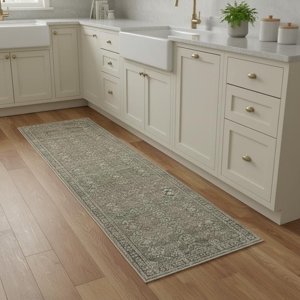 HomeRoots Noru Floral Medallion Traditional Rectangle Area Rug