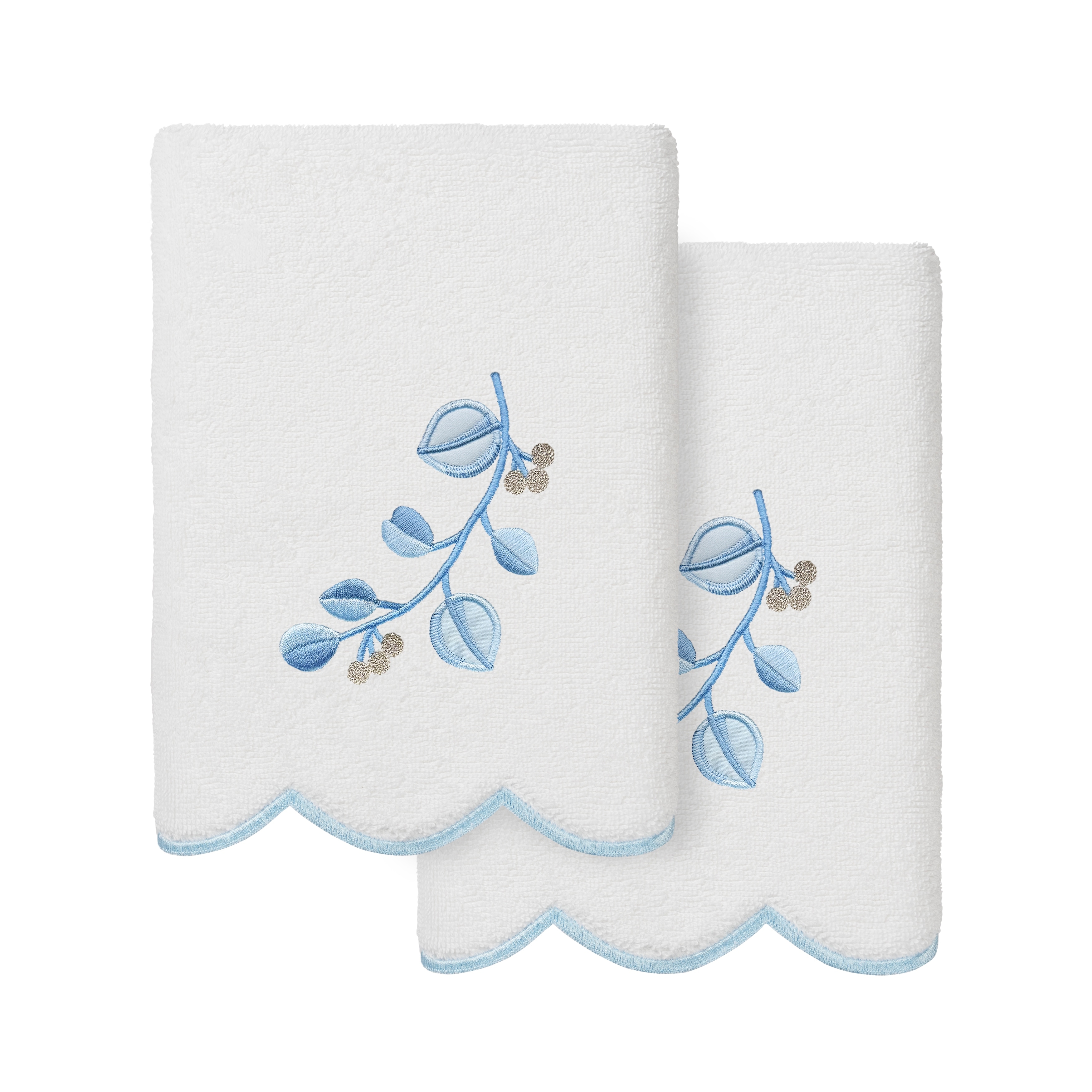 Authentic Hotel and Spa 100% Turkish Cotton WILD BRANCH Scallop Embellished Towel Collection