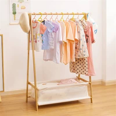 Kids Clothing Rack with Storage Box - 14.17"D x 27.16"W x 41.73"H