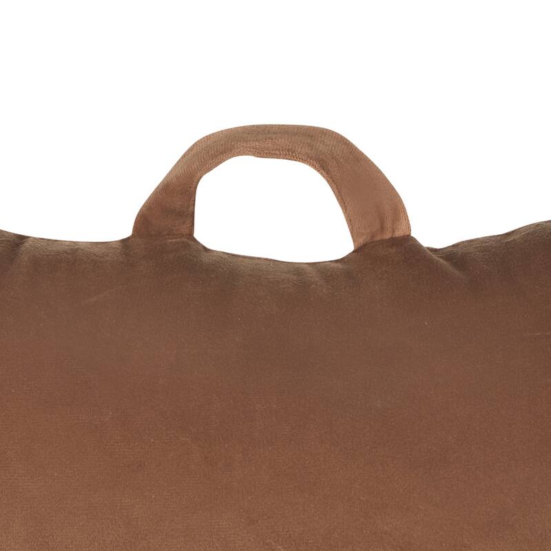 Klear Vu Velour Bed Rest Back Support Pillow with Pocket and Handle