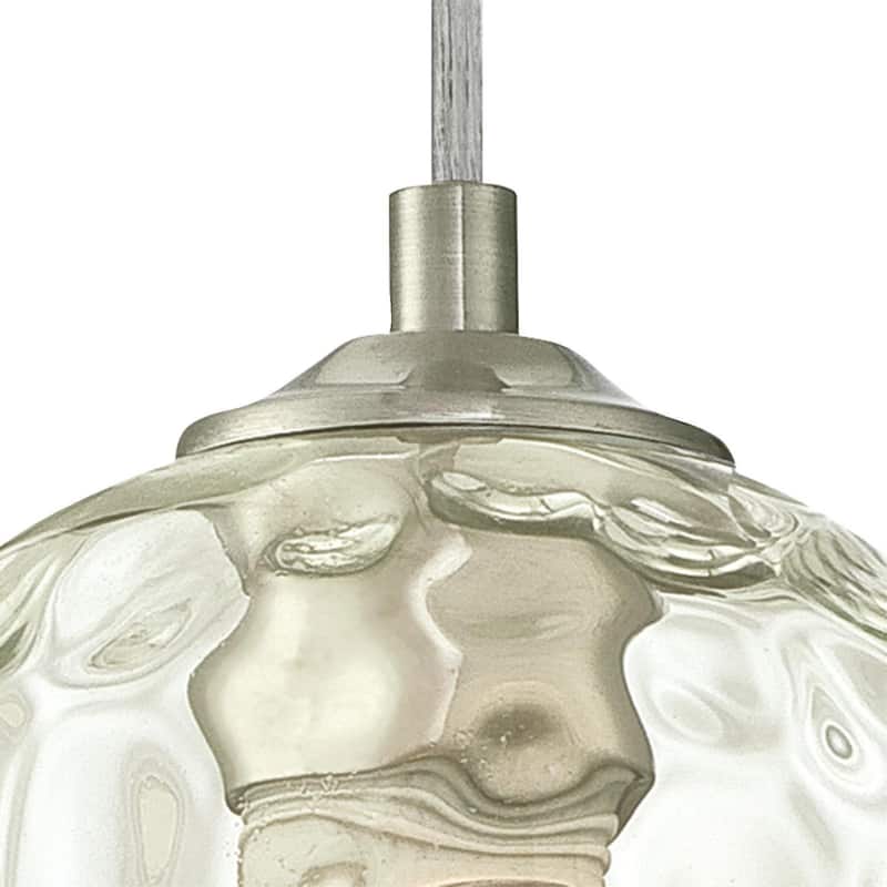 Westinghouse Lighting Basset One-Light Indoor Mini Pendant, Brushed Nickel Finish with Clear Hammered Glass - 1-Light
