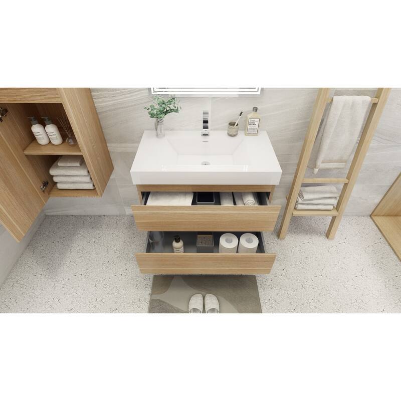 Baillie 42'' Wall-Mounted Vanity with Reinforced Acrylic Sink