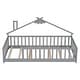 preview thumbnail 10 of 9, Grey Twin Pine House-Shaped Floor Bed without Door