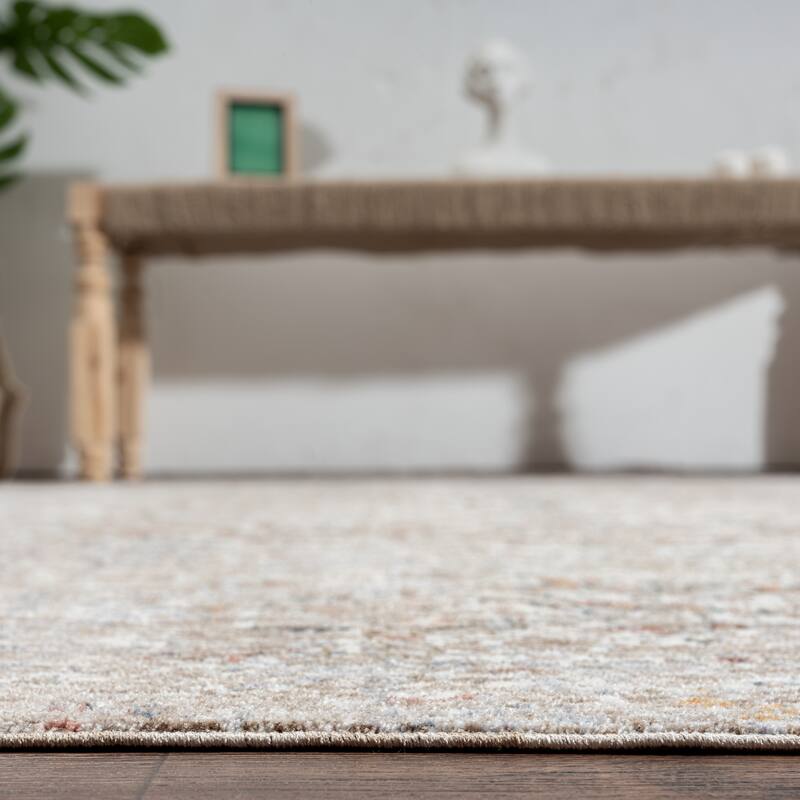 Earth Tones/Pewter Transitional Area Rug
