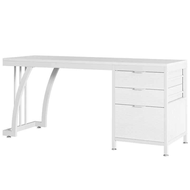 59" Large Vanity Desk with 3 Reversible Drawers, Chic Makeup Dressing Table Vanity Station for Women Girls Bedroom