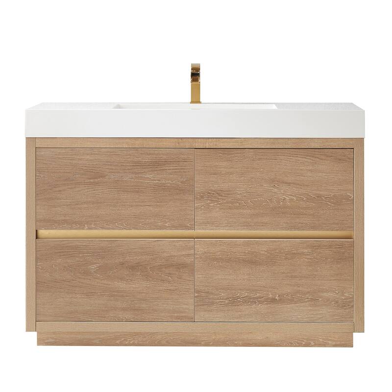 Huesca 48" Single Sink Bath Vanity with White Sink Top, no Mirror