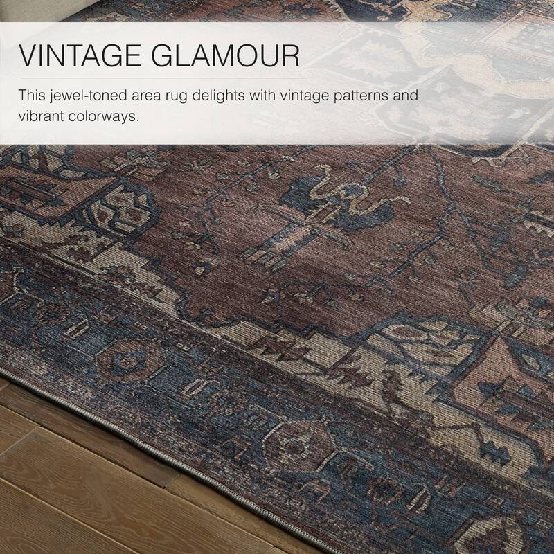 Barrymore Machine Washable Medallion Area Rug
