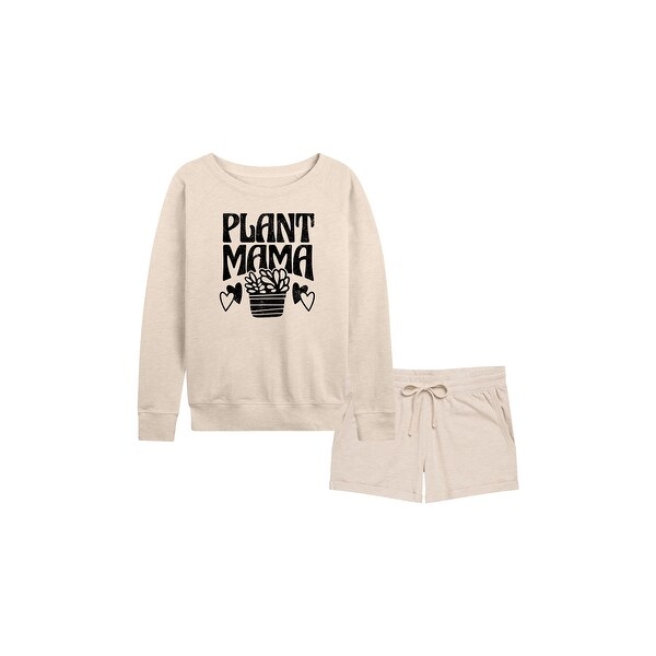 Plant Mama - Women's French Terry Shorts Set - Birch. Opens flyout.