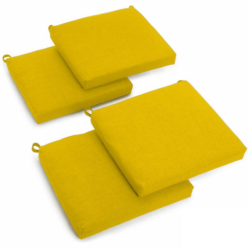 Blazing Needles 20-inch Solid Indoor/Outdoor Chair Cushion (Set of 4) - Lemon