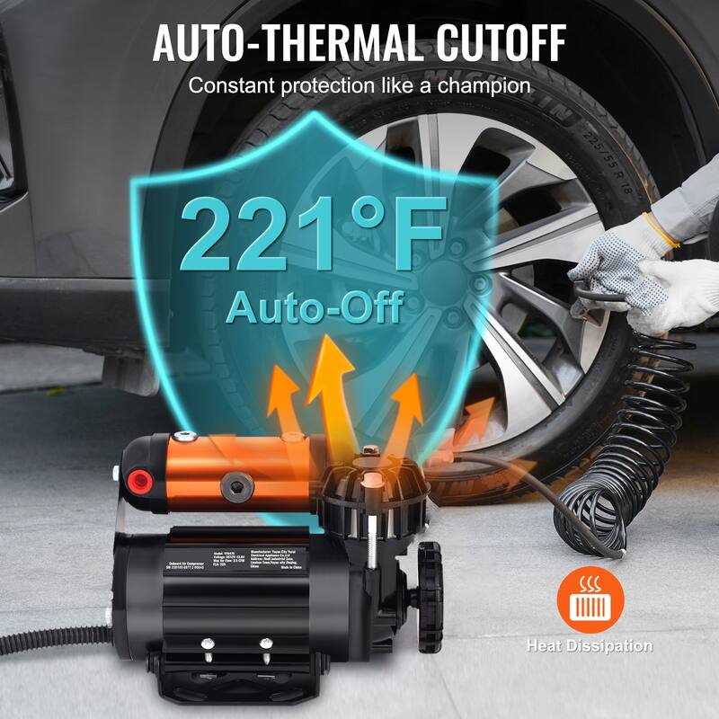 Onboard Air Compressor Kit, 150PSI Offroad Air Compressor, Portable Tire Inflator Heavy Duty 3.5CFM Air Pump - 10.8 lbs
