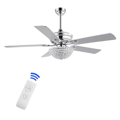 Lillibet 52" 3-Light Traditional Transitional Iron LED CEILING FAN, Chrome by JONATHAN Y