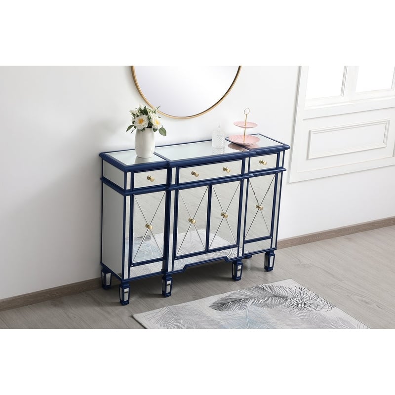 Contemporary 3-drawer 4-door Mirrored Cabinet