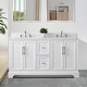 preview thumbnail 1 of 26, Vanity Art 60" Double Sink Bathroom Vanity with Top & Backsplash White