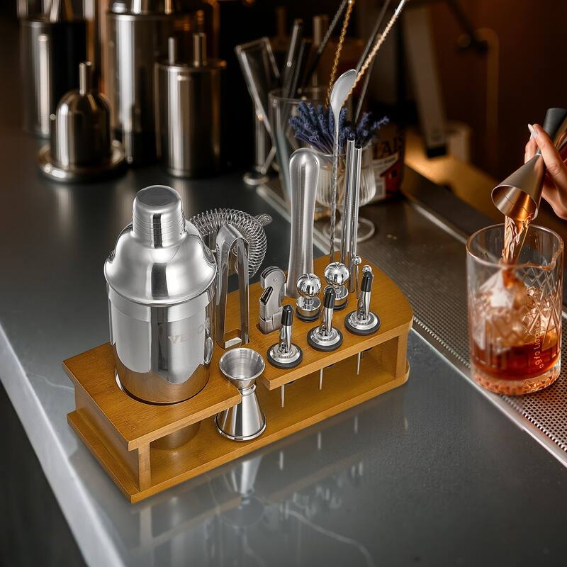 18-Piece Stainless Steel Cocktail Shaker Set for Bartenders - 11.22 x 4.33 x 10.83 in