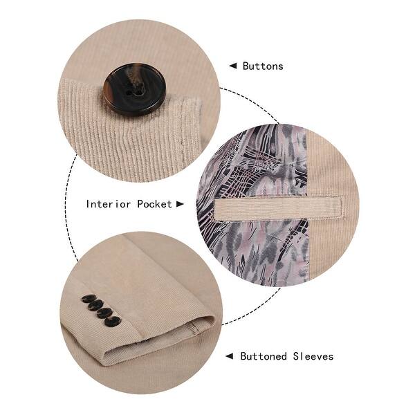 Shop Men Casual Blazer Notch Lapel Cotton Corduroy Sport Coat