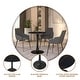 preview thumbnail 16 of 18, Bristol 24" Round Minimalist Dining Table for 4, Sintered Stone Top & Black Iron Pedestal Base for Kitchen & Dining Room