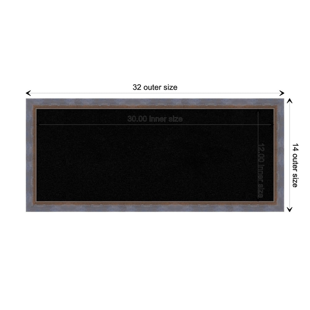 Two Tone Wood Framed Black Corkboard Bulletin Board