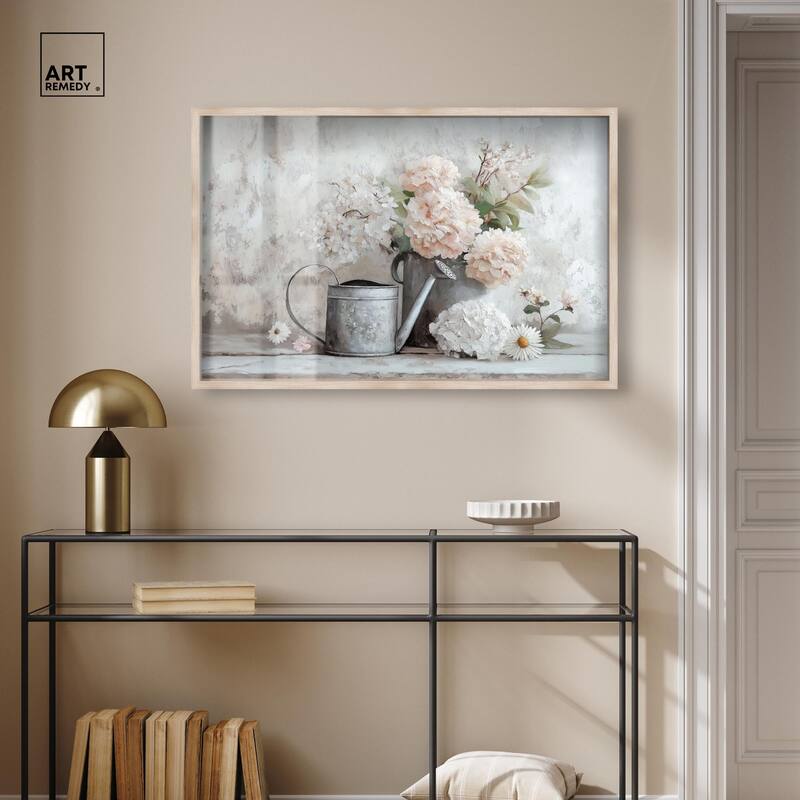 Can and White Blooms Shadowbox by Art Remedy