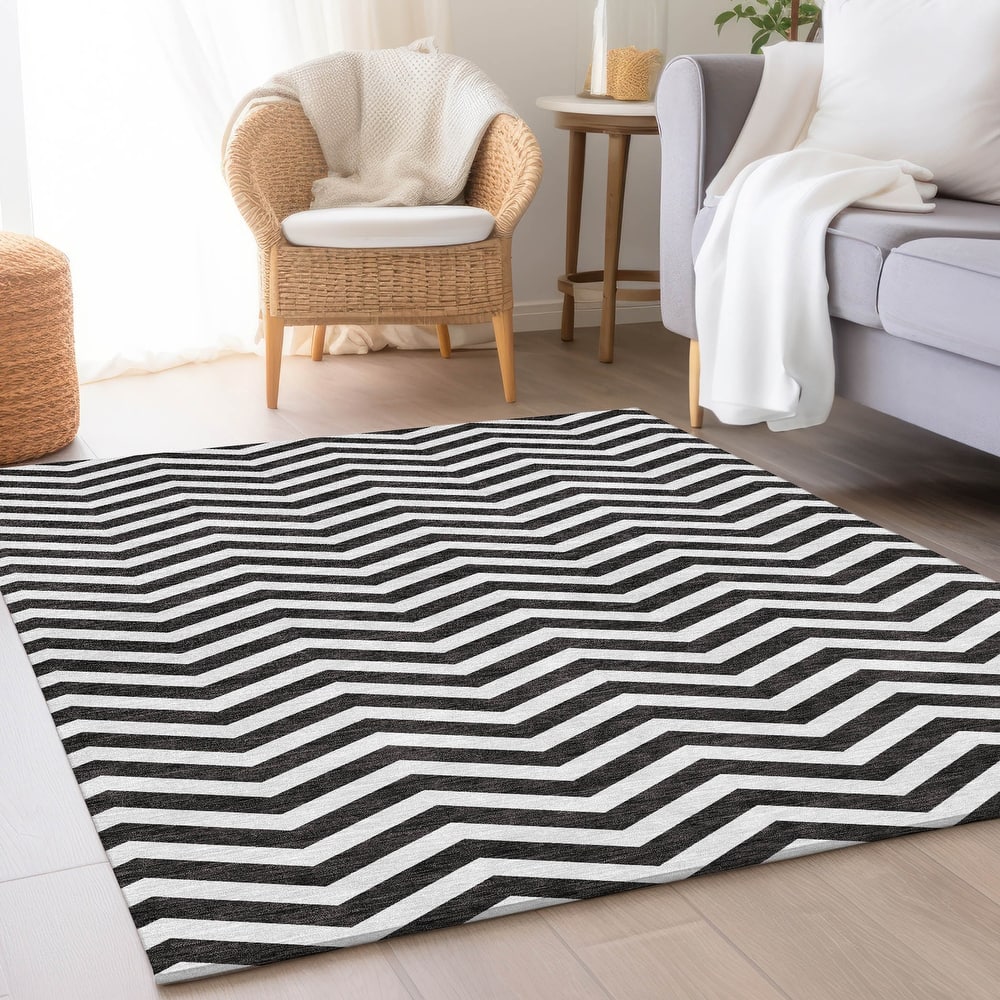 Premium Washable Super Soft Modern Chevron Mayfield Rug