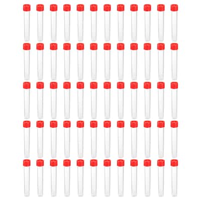 Plastic Test Tubes Frozen Test Tube Vial Container Screw Cap, 60pcs