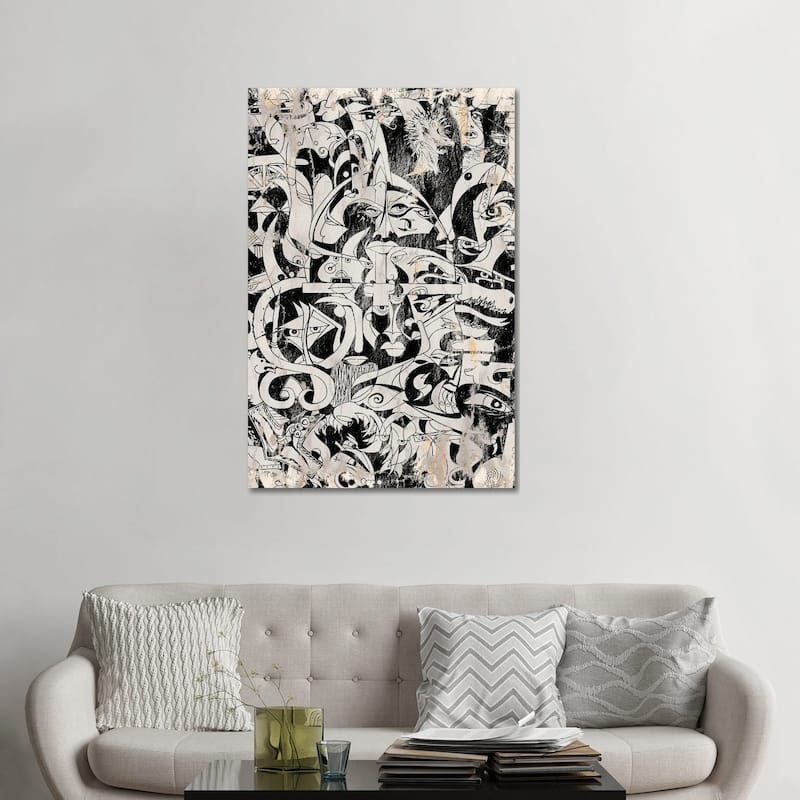iCanvas "Vikings and Celtic - Khaki" by Koorosh Nejad Canvas Print - 48x32x1.5