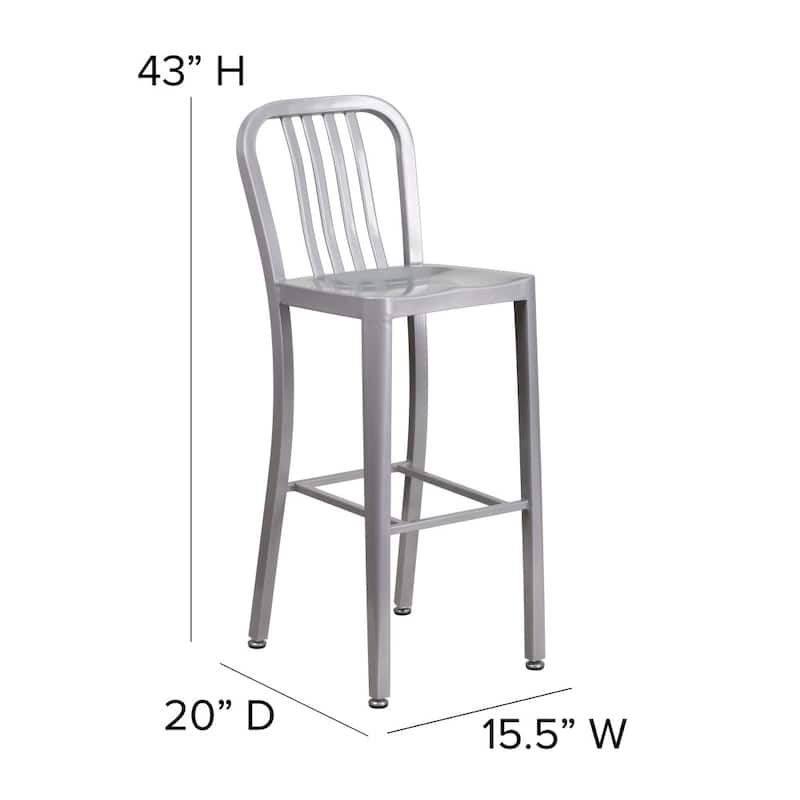 Indoor/Outdoor Commercial Grade Metal Modern Barstools (Set of 2)