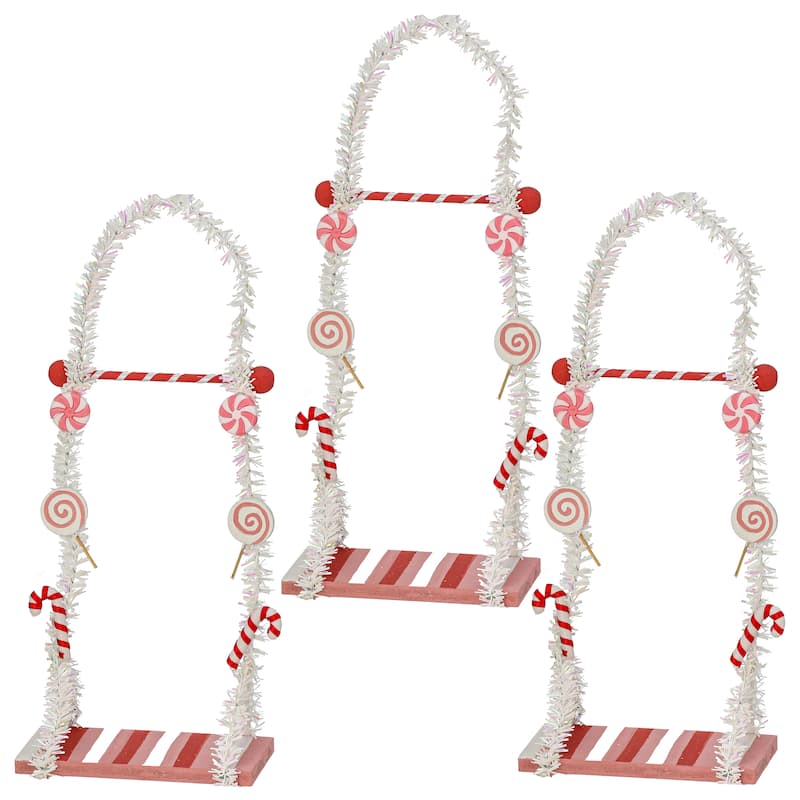 13" MDF Candy Swing Ornament Set of 3