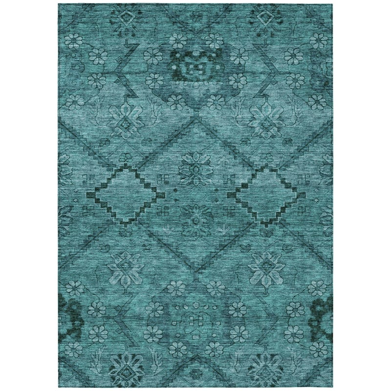 HomeRoots Floral Transitional Rectangle Outdoor Rug