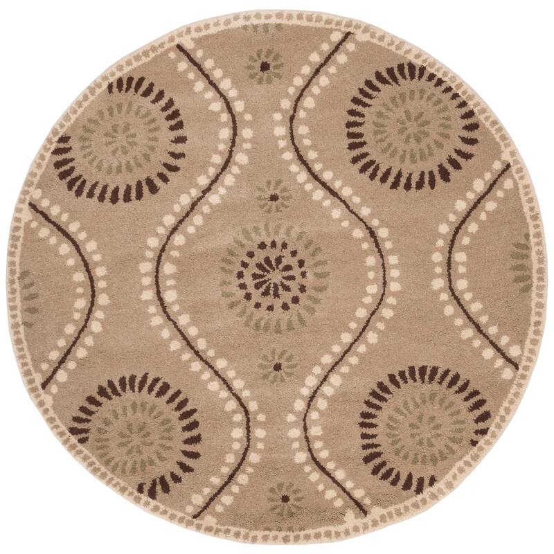 Martha Stewart by SAFAVIEH Handmade Ogee Dot Wool Rug - 4' Round - Alpaca