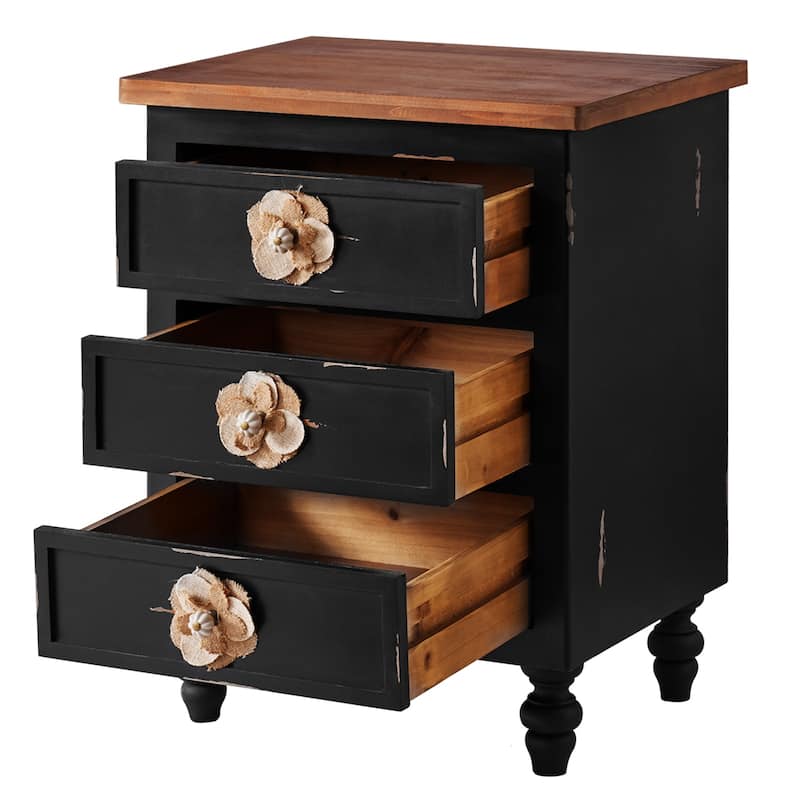 Vintage Nightstand with 3 Drawers
