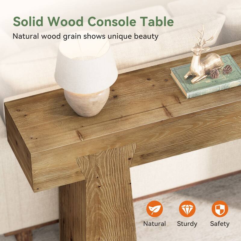63-Inch Entryway Table, Farmhouse Console Table Behind Couch