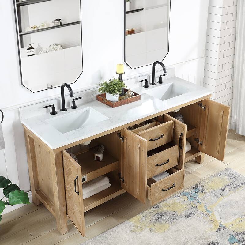 Javier Bath Vanity with Composite Stone Top without Mirror