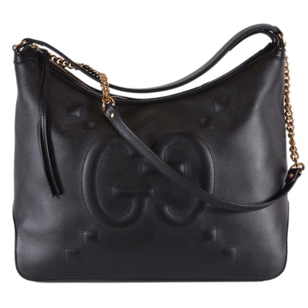 Gucci 474988 Black Leather Gg Original Apollo Hobo Purse Gucci 474988 Black Leather Gg