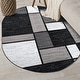 preview thumbnail 75 of 135, World Rug Gallery Contemporary Modern Boxed Color Block Area Rug 5'x7' Oval - Gray