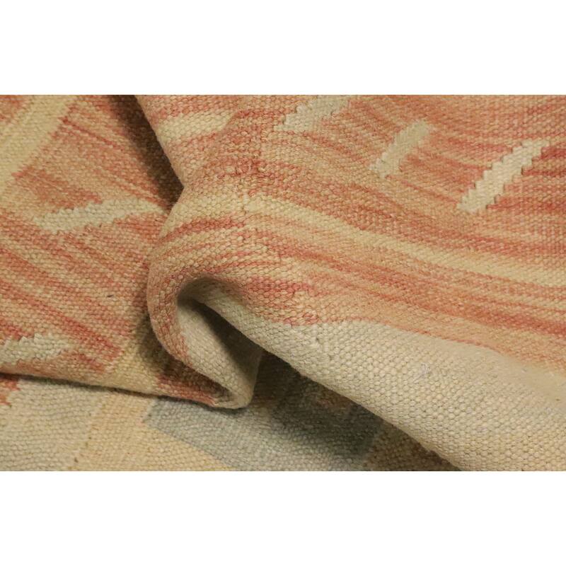 Hand Woven Oriental 100% Wool Carpet Southwestern Tribal Oranges & Rust Kilim Area Rug - 5' 0'' X 3' 5''