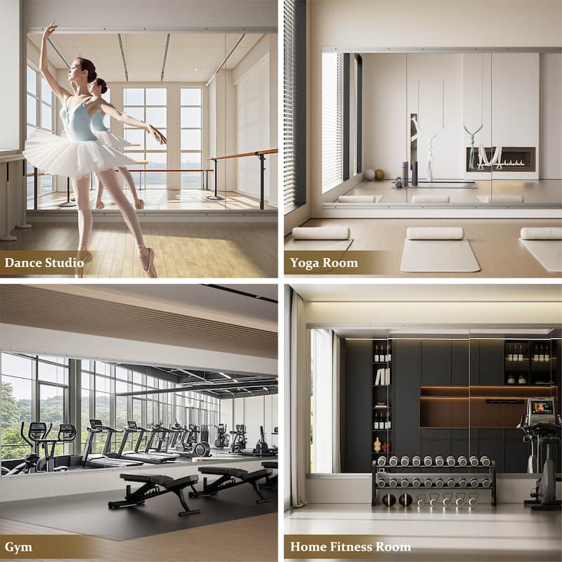 33" x 60" Gym Fitness Mirror Frameless Full Length Mirror,1PCS - 33"x60"