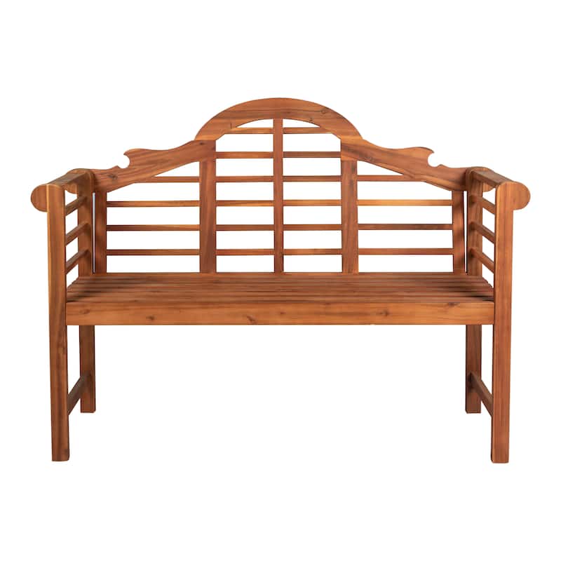 Apollo 51.2" 3-Seat Arched 600-Lbs Support Acacia Wood Outdoor Garden Patio Bench, by JONATHAN Y