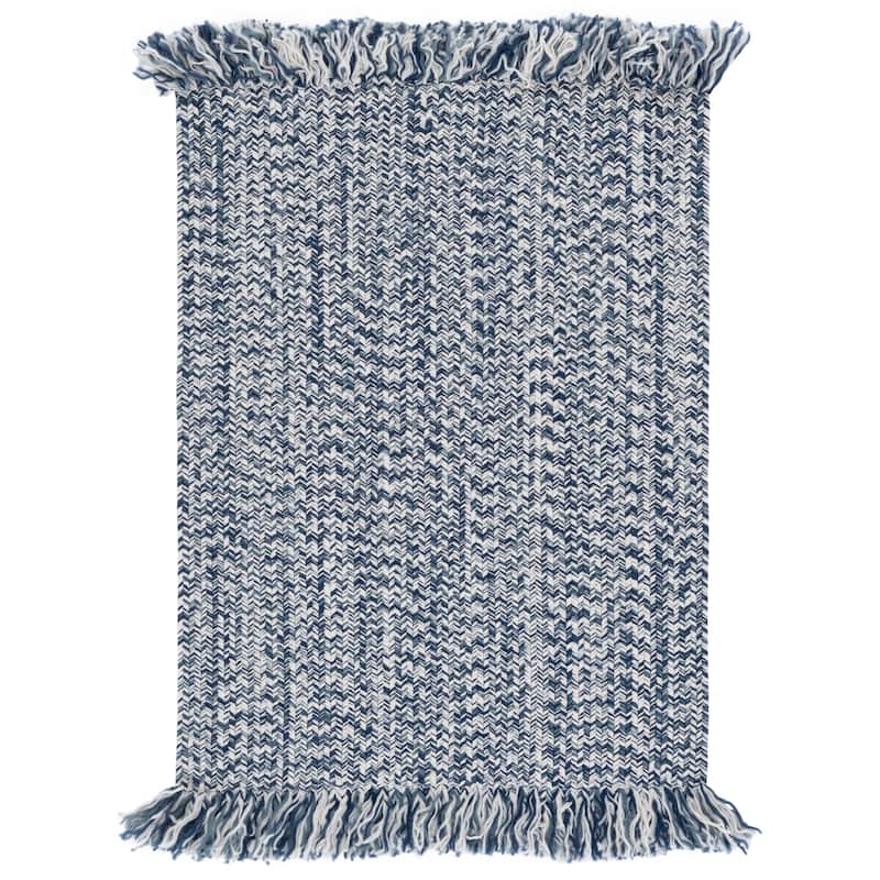 SAFAVIEH Handmade Braided Natasja Washable Indoor/Outdoor Rug - Weather Resistant & Easy Cleaning - Navy - 2' x 3'