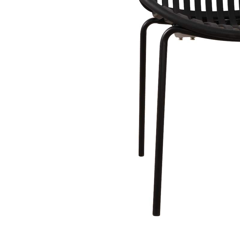 7-Piece Outdoor Dining Set with Acacia Wood Tabletop and 6 Stackable Chair