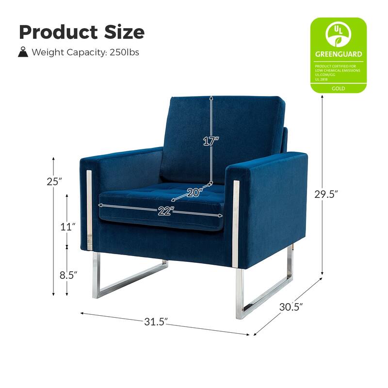 Trendy Elastus Comfy Club Chair with Chic Metal Legs for Stylish Decor