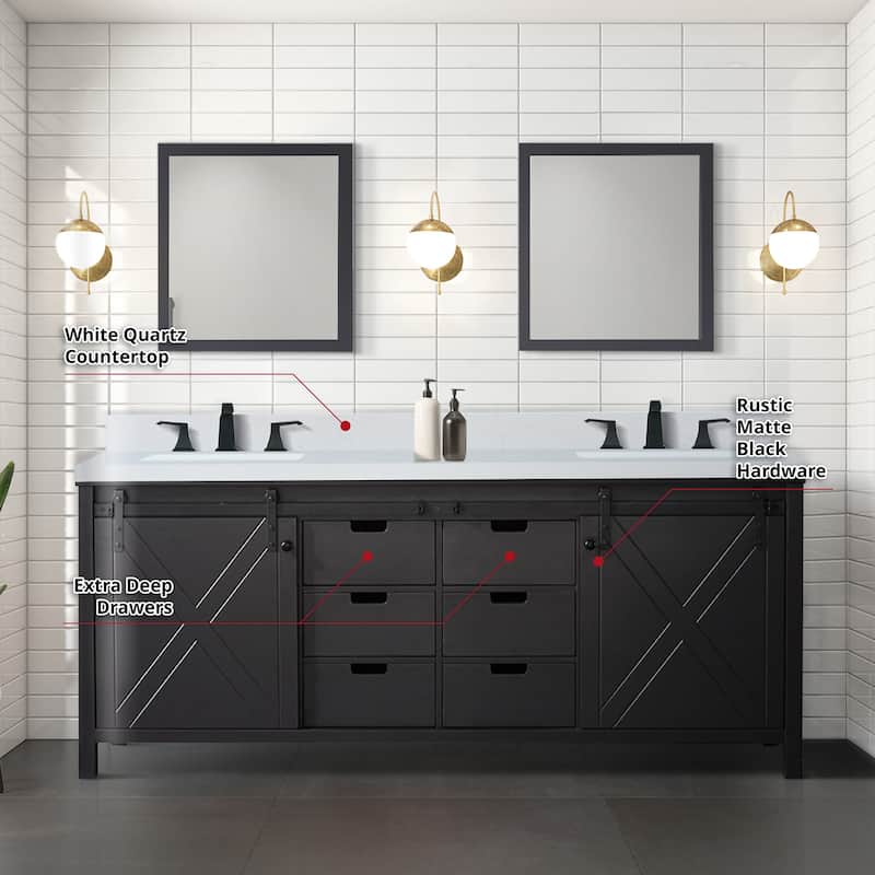 Marsyas 80 in W x 22 in D Ash Grey Double Bath Vanity