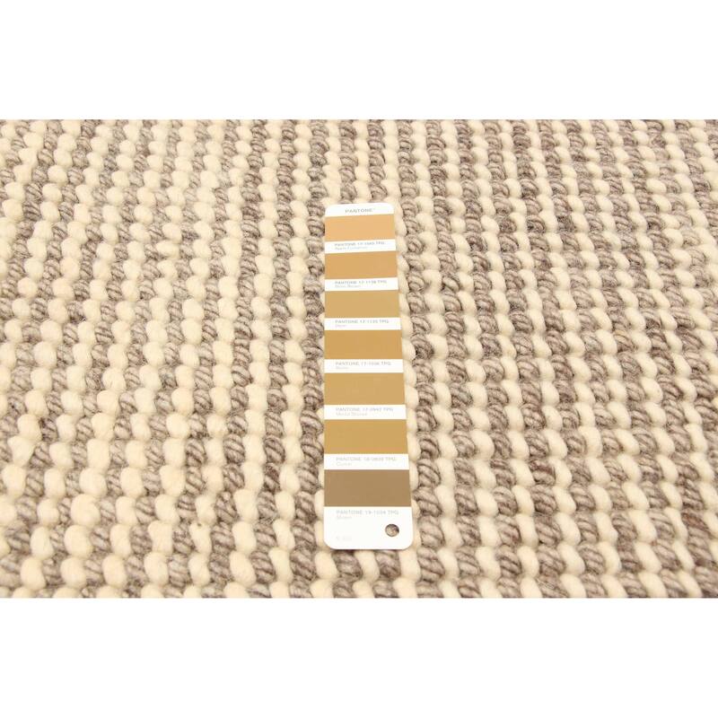 ECARPETGALLERY Braid weave Sienna Brown Wool Rug - 5'2 x 7'7