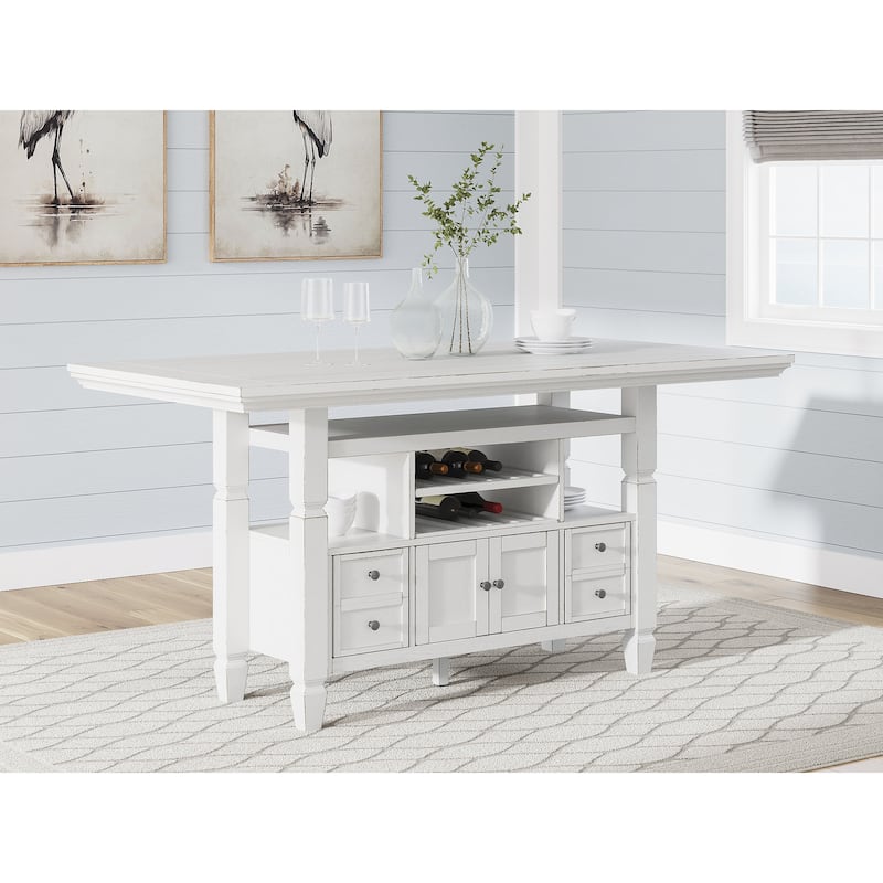 Signature Design by Ashley Robbinsdale White Counter Height Dining Table - 36"W x 72"D x 37"H
