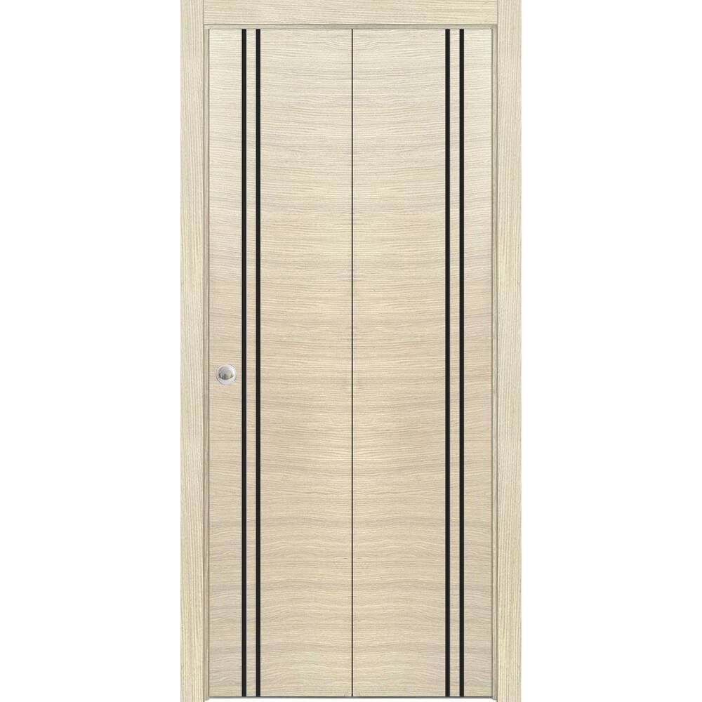 Bi-fold Doors 56 x 80 Planum 0016 Natural Veneer with Sturdy Tracks