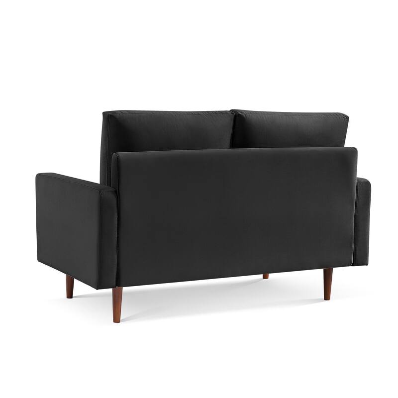 57 Inch Wide Upholstered Loveseat with Square Arms - N/A