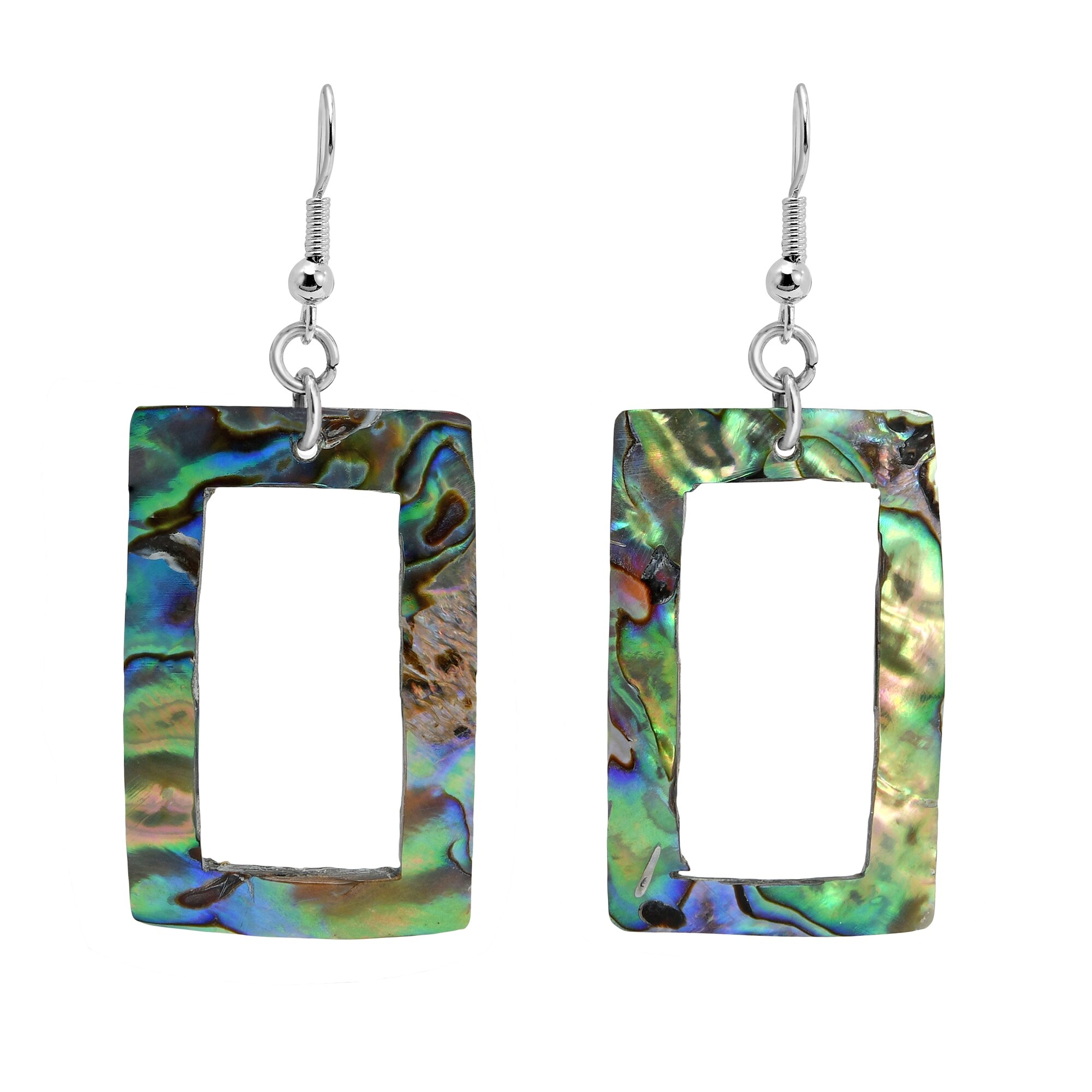 Rectangle Shell Earrings Black Lip Shell Earrings Black Lip Shell Rectangle Pendant Earrings Inlaid Black Lip Shell Earrings