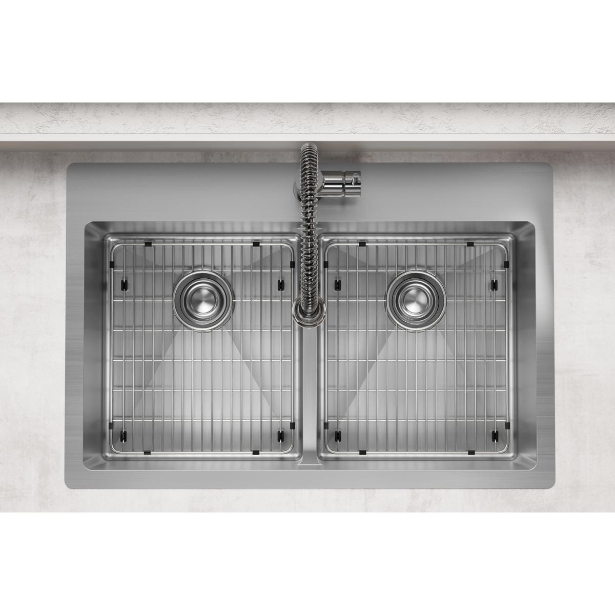 Elkay Crosstown 18 Gauge Stainless Steel 33 X 22 X 9 Equal Double Bowl Dual Mount Sink Kit With Aqua Divide Overstock 30533364